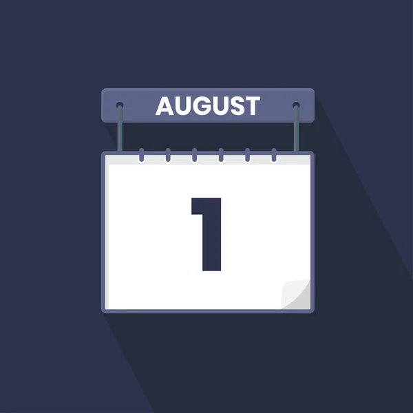 1St August Calendar Icon August Calendar Date Month Icon Vector — Stock Vector
