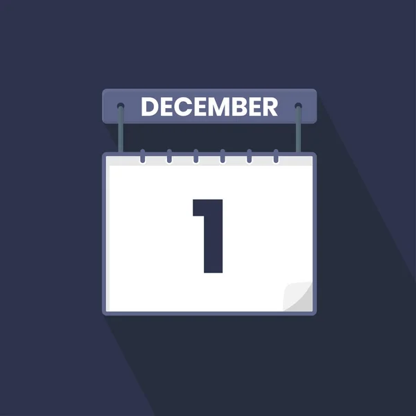 1St December Calendar Icon December Calendar Date Month Icon Vector — Stock Vector
