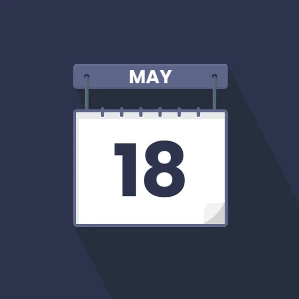 18 Mayıs takvim simgesi. 18 Mayıs takvimi Tarih Ay ikonu vektör illüstratörü