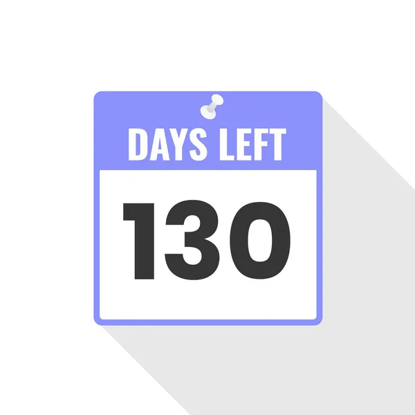 130 Days Left Icono Ventas Countdown 130 Días Para Salir — Archivo Imágenes Vectoriales
