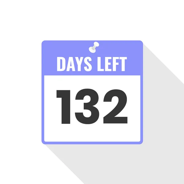 132 Days Left Icono Ventas Countdown 132 Días Para Salir — Archivo Imágenes Vectoriales