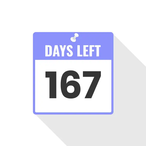 167 Days Left Icono Ventas Countdown 167 Días Para Salir — Archivo Imágenes Vectoriales