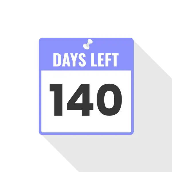 140 Days Left Icono Ventas Countdown 140 Días Para Salir — Archivo Imágenes Vectoriales