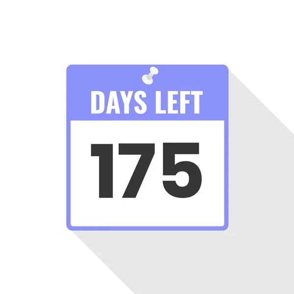 175 Days Left Icono Ventas Countdown 175 Días Para Salir — Archivo Imágenes Vectoriales