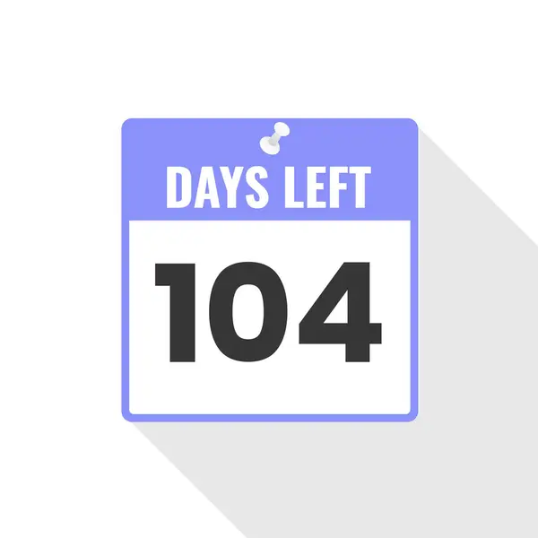 104 Days Left Icono Ventas Countdown 104 Días Para Salir — Archivo Imágenes Vectoriales