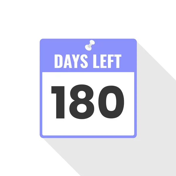 Значок 180 Days Left Countdown Sales Осталось 180 Дней Выхода — стоковый вектор
