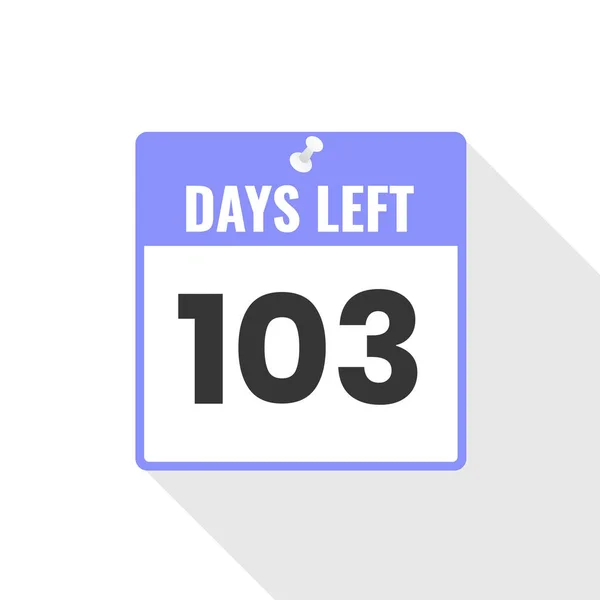 103 Days Left Icono Ventas Countdown 103 Días Para Salir — Archivo Imágenes Vectoriales