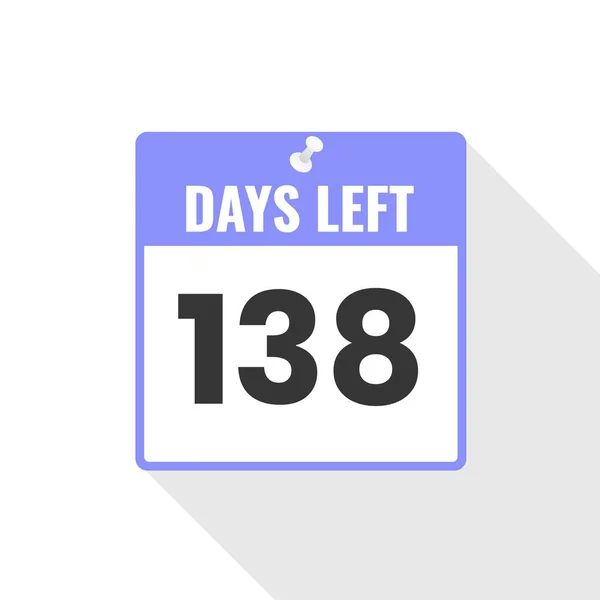 138 Days Left Icono Ventas Countdown 138 Días Para Salir — Archivo Imágenes Vectoriales