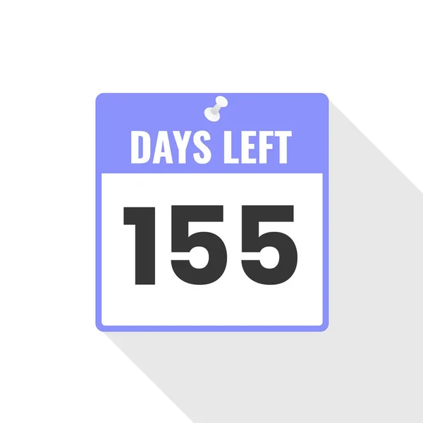 155 Days Left Icono Ventas Countdown 155 Días Para Salir — Archivo Imágenes Vectoriales
