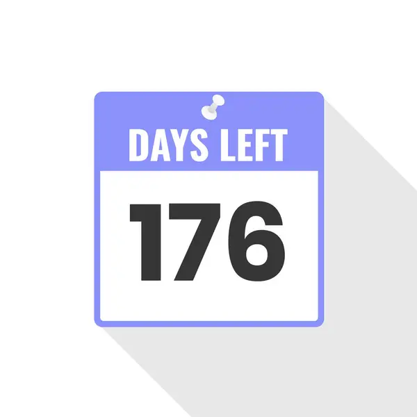 176 Days Left Icono Ventas Countdown 176 Días Para Salir — Archivo Imágenes Vectoriales