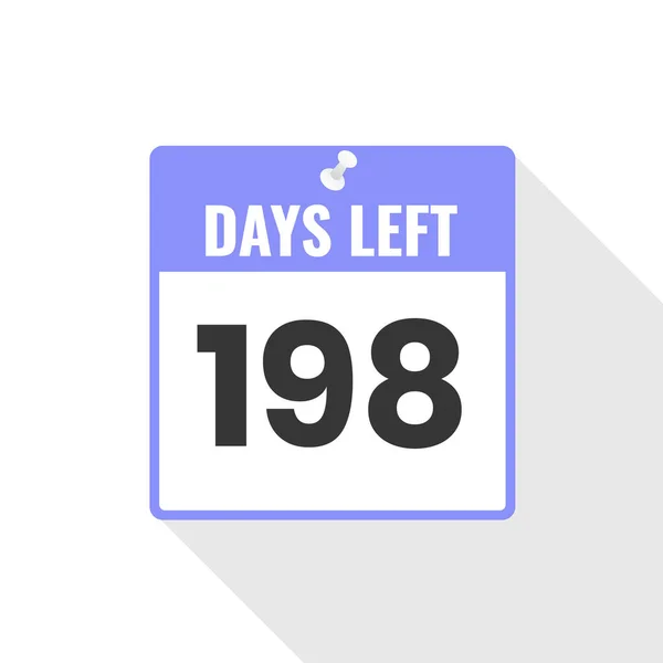 198 Days Left Countdown 판매량 아이콘 깃발을 198 이걸렸다 — 스톡 벡터