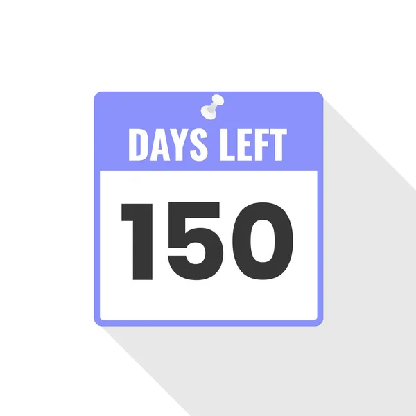 150 Days Left Icono Ventas Countdown 150 Días Para Salir — Archivo Imágenes Vectoriales