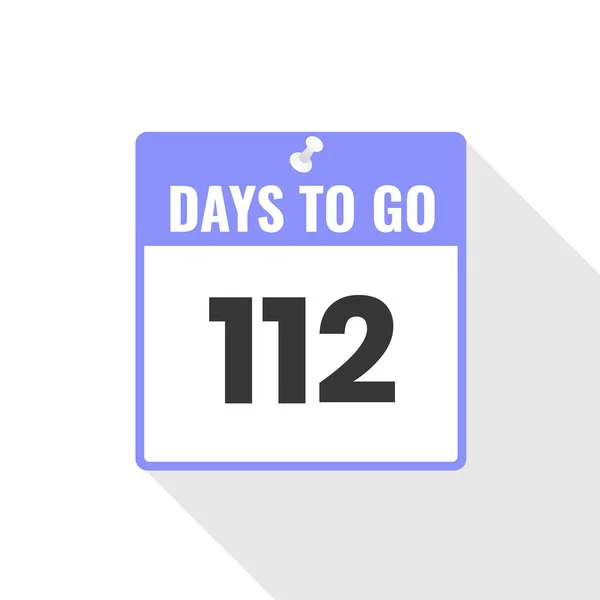 112 Days Left Icono Ventas Countdown 112 Días Para Salir — Vector de stock