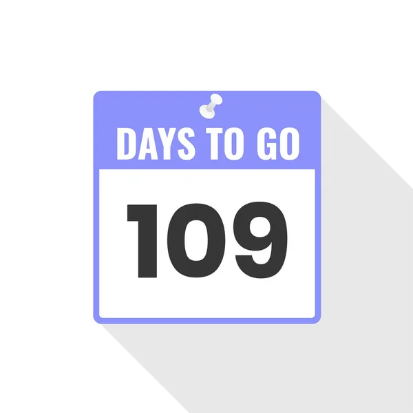 109 Days Left Countdown Sales Icon Zbývá 109 Dní Reklamní — Stockový vektor