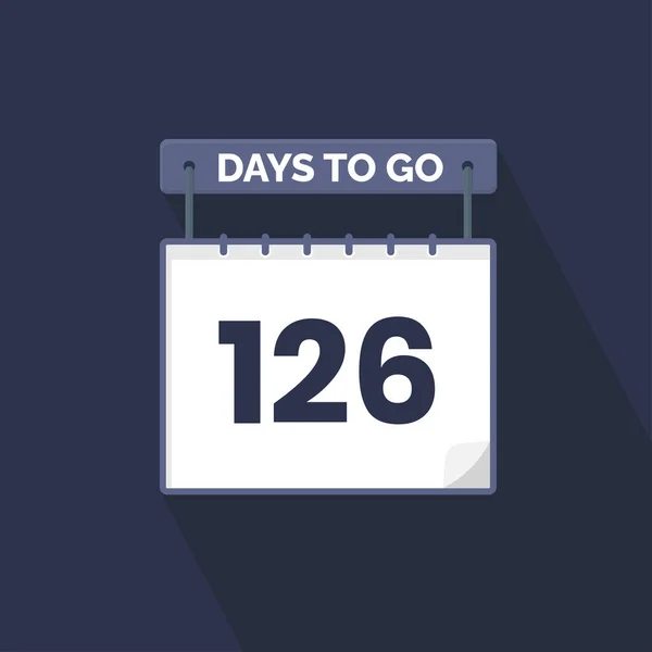 126 Days Left Countdown Pentru Promovarea Vânzărilor 126 Zile Rămase — Vector de stoc