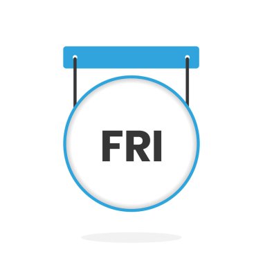 Kişisel düzenleyici vektör illüstrasyonu için, yapılacak Cuma takvimi simgesi, haftanın günü çizelgesi