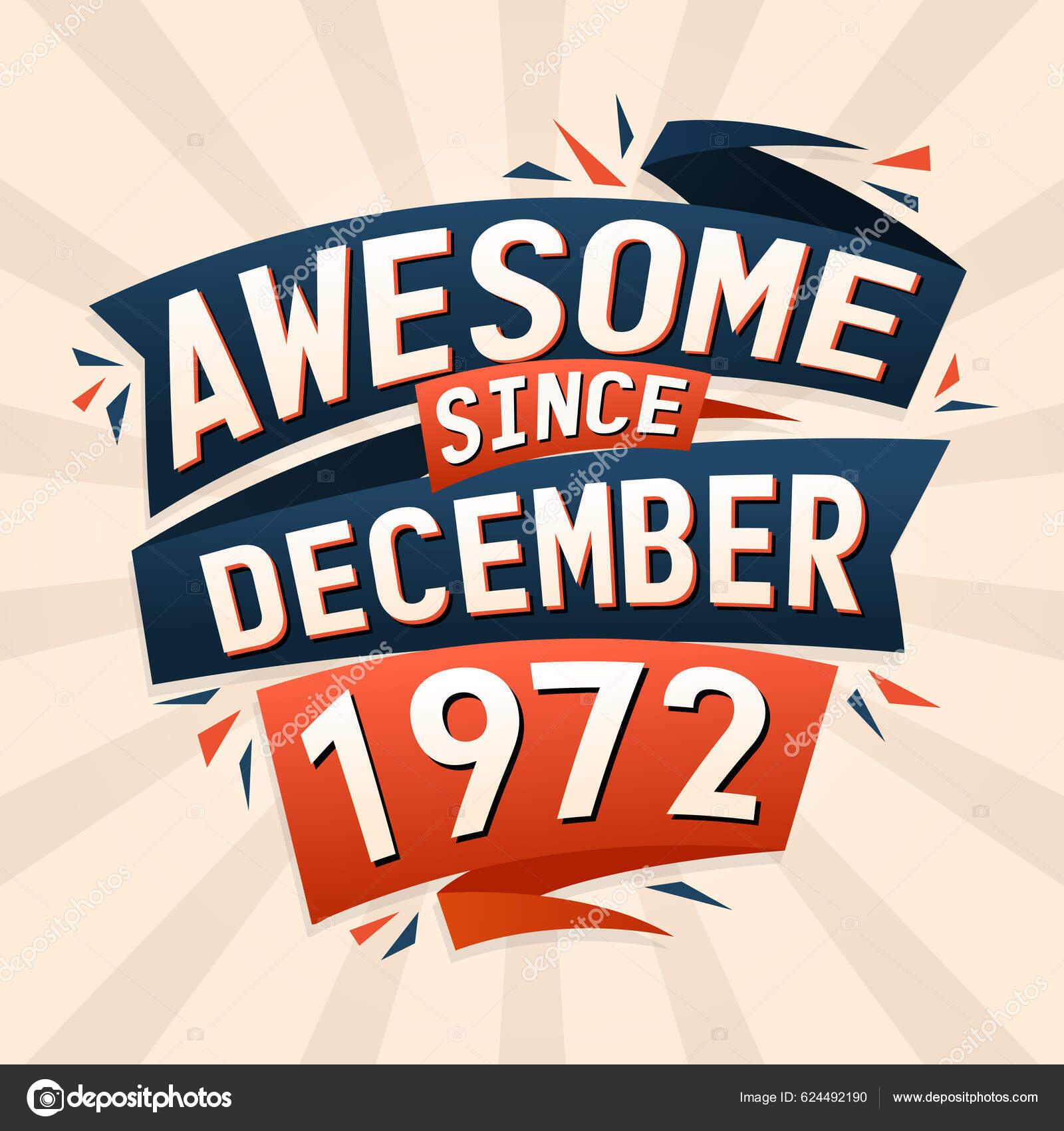 Awesome December 1972 Born December 1972 Birthday Quote Vector Design