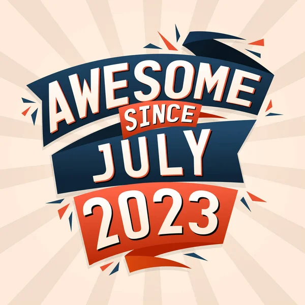 Temmuz 2023 Ten Beri Harika Temmuz 2023 Doğumlu Doğum Günü — Stok Vektör