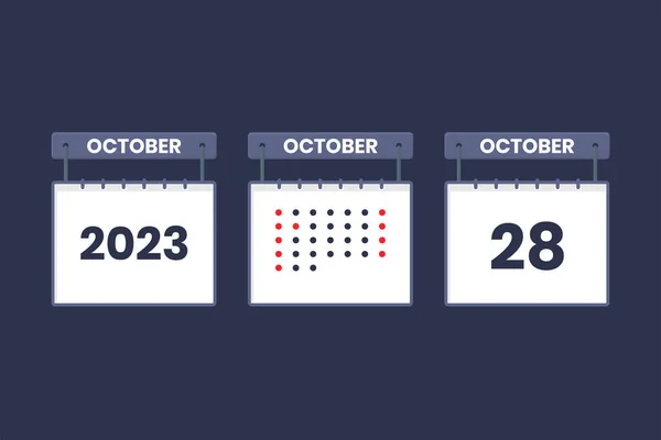 2023 Projekt Kalendarza Października Ikona Kalendarz Października Spotkanie Ważna Koncepcja — Wektor stockowy