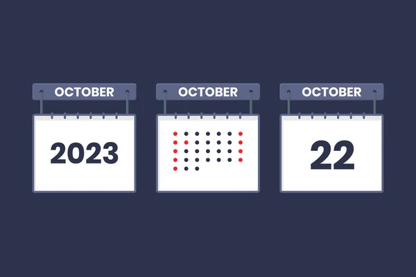 2023年カレンダーデザイン10月22日アイコン 10月22日のカレンダースケジュール 重要な日付の概念 — ストックベクタ