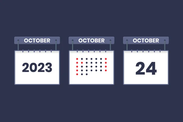 2023 Diseño Del Calendario Octubre Icono Calendario Del Octubre Horario — Archivo Imágenes Vectoriales