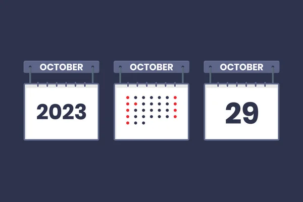 2023 Calendar Design Octombrie Pictogramă Octombrie Calendar Calendar Programare Concept — Vector de stoc