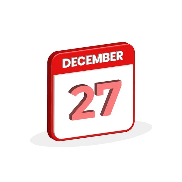 27Th December Calendar Icon December Calendar Date Month Icon Vector — Stock Vector