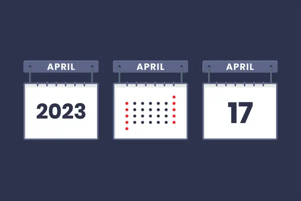 2023 Calendar Design April Icon 17Th April Calendar Schedule Appointment — Stock Vector