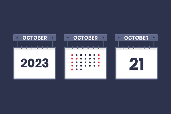 2023 Calendar Design October Icon 21St October Calendar Schedule Appointment — Stock Vector