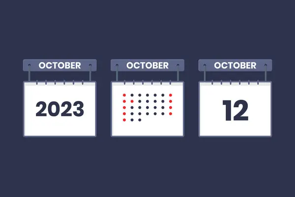 2023 Calendário Design Outubro Ícone Calendário Outubro Calendário Nomeação Conceito — Vetor de Stock