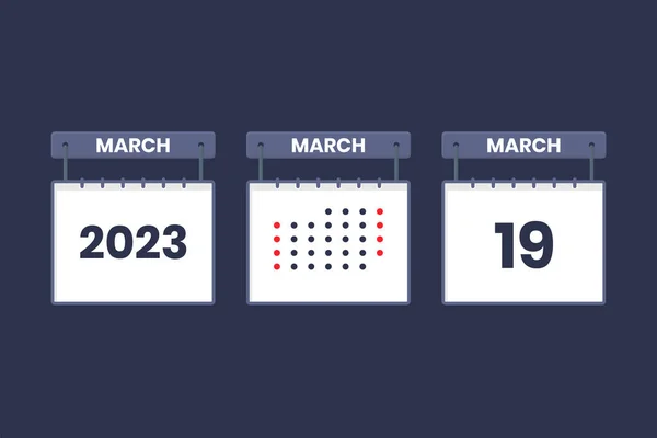 2023 Kalenderontwerp Maart Icoon Maart Kalender Afspraak Belangrijk Datum Concept — Stockvector