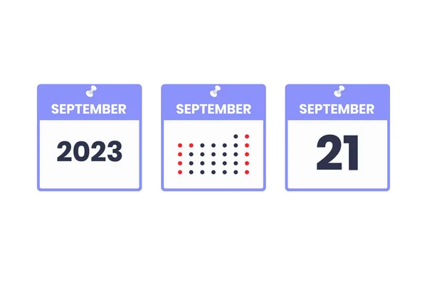 September Kalender Ontwerp Icoon 2023 Kalenderschema Afspraak Belangrijk Datumconcept — Stockvector
