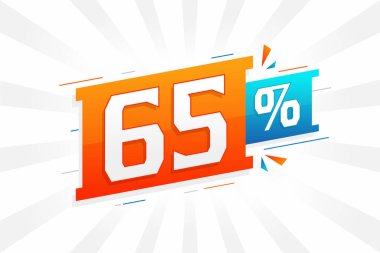 % 65 indirimli reklam pankartları. Yüzde 65 satış promosyon tasarımı.