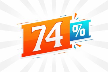 % 74 indirimli reklam pankartları. Yüzde 74 satış promosyon tasarımı.