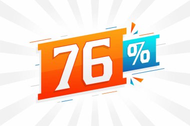 % 76 indirimli reklam pankartları. Yüzde 76 satış promosyon tasarımı.