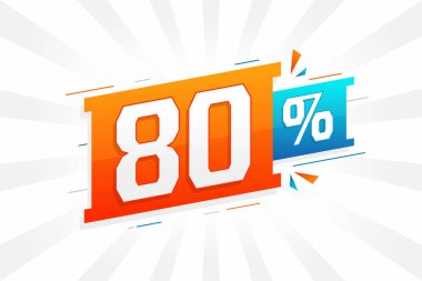 % 80 indirimli reklam pankartları. Yüzde 80 satış promosyon tasarımı.
