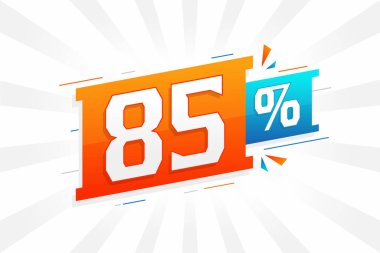 % 85 indirimli reklam pankartları. Yüzde 85 satış promosyon tasarımı.