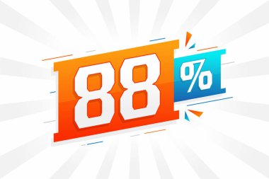 % 88 indirimli reklam pankartları. Yüzde 88 satış promosyon tasarımı.