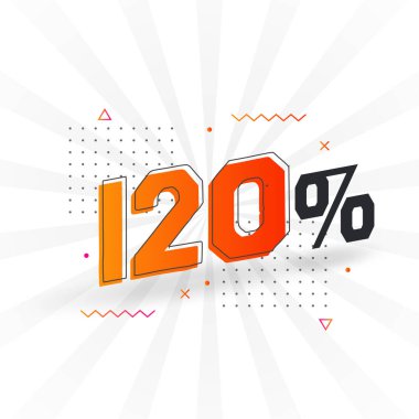 % 120 indirimli reklam pankartları. Yüzde 120 satış promosyon tasarımı.