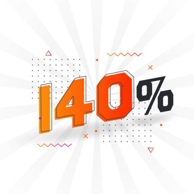 % 140 indirimli reklam pankartları. Yüzde 140 satış promosyon tasarımı.