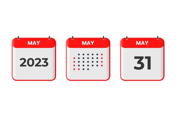 Mei Kalender Ontwerp Icoon 2023 Kalenderschema Afspraak Belangrijk Datumconcept — Stockvector