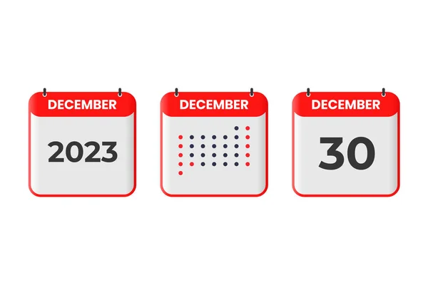 December Calendar Design Icon 2023 Calendar Schedule Appointment Important Date — Stock Vector