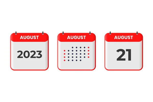 August Calendar Design Icon 2023 Calendar Schedule Appointment Important Date — Stock Vector