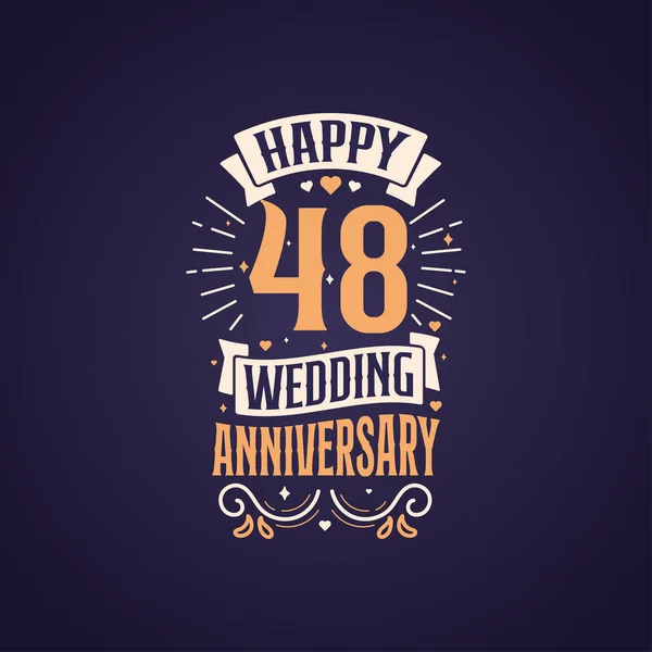 Feliz Aniversário Anos Casamento Citação Lettering Design Anos Celebração Aniversário — Vetor de Stock