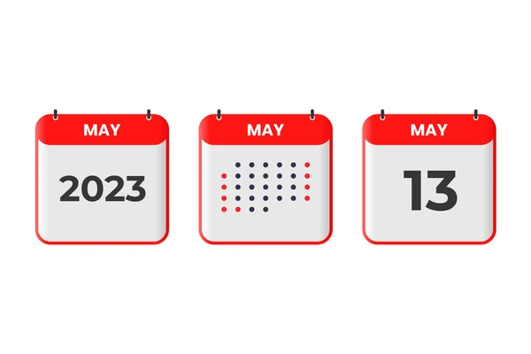 Mei Kalender Ontwerp Icoon 2023 Kalenderschema Afspraak Belangrijk Datumconcept — Stockvector
