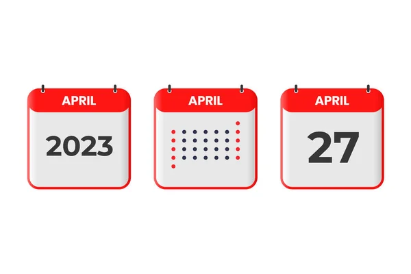 Kwietnia Ikona Projektowania Kalendarza Harmonogram 2023 Spotkanie Ważna Koncepcja Daty — Wektor stockowy