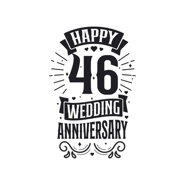 Χρόνια Εορτασμού Επετείου Σχεδιασμός Τυπογραφίας Χαρούμενη 46Η Επέτειος Γάμου — Διανυσματικό Αρχείο