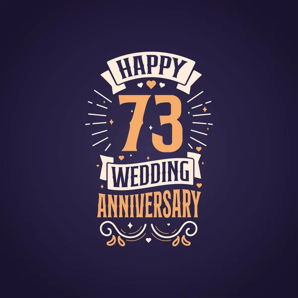 Feliz Aniversário Anos Casamento Citação Lettering Design Anos Celebração Aniversário — Vetor de Stock