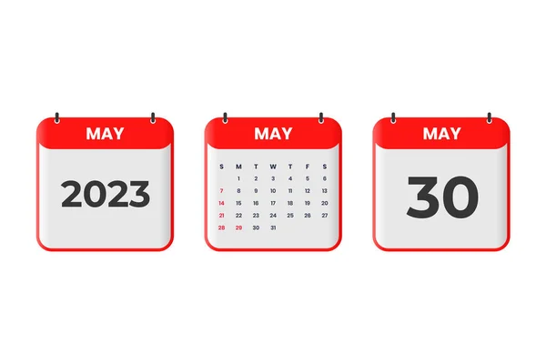 Mei 2023 Kalenderontwerp Mei 2023 Kalender Icoon Voor Schema Afspraak — Stockvector