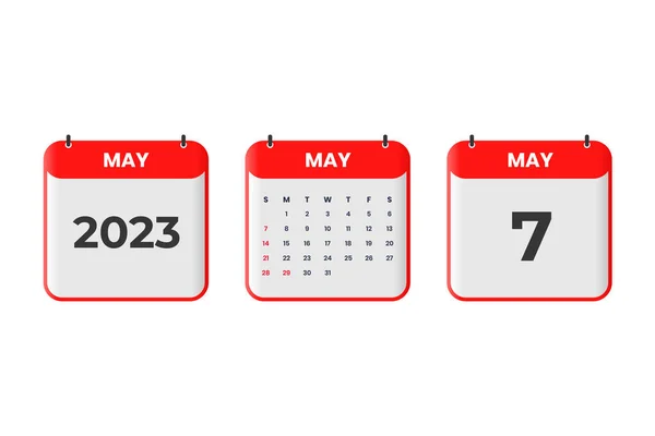 Maj 2023 Projekt Kalendarza Maja 2023 Ikona Kalendarza Harmonogram Nominacja — Wektor stockowy